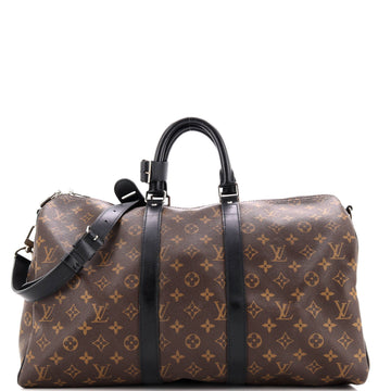 Louis Vuitton Keepall Bandouliere Bag Macassar Monogram Canvas 45