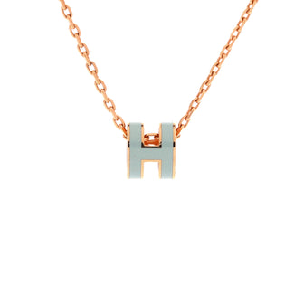Hermes Pop H Pendant Chain Necklace Metal and Enamel Mini