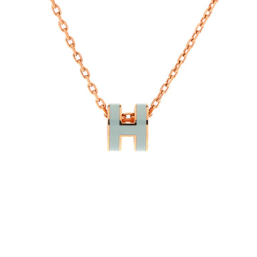 Hermes Pop H Pendant Chain Necklace Metal and Enamel Mini