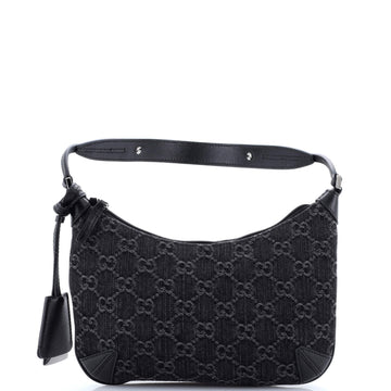 Gucci Horsebit Slim Shoulder Bag GG Denim with Leather Small