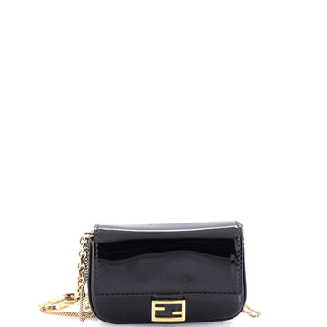 Fendi Chain Baguette Charm Bag Patent Nano