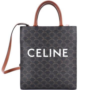 Celine Vertical Cabas Tote Triomphe Coated Canvas Small