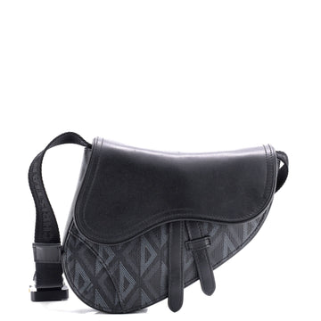 Christian Dior CD Buckle Saddle Belt Bag CD Diamond Coated Canvas and Leather