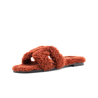 Hermes Women's Oran Sandals Shearling