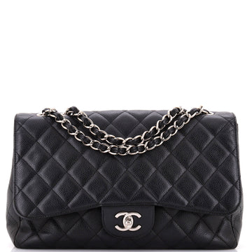 Chanel Classic Single Flap Bag Quilted Caviar Jumbo