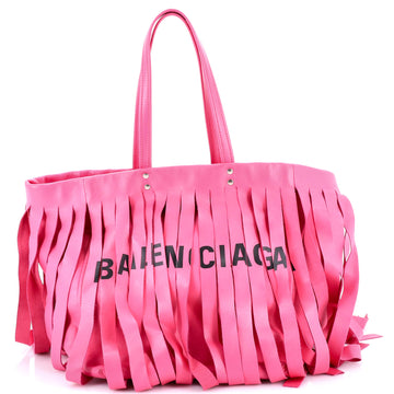 Balenciaga Laundry Cabas Tote Fringe Leather Small