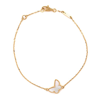Van Cleef & Arpels Sweet Alhambra Butterfly Bracelet 18K Yellow Gold and Mother of Pearl