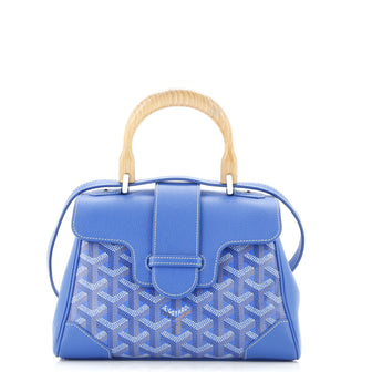 Goyard Saigon Top Handle Bag Coated Canvas with Leather Mini