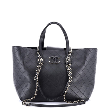 Chanel Covered CC Shopping Tote Stitched Calfskin Medium