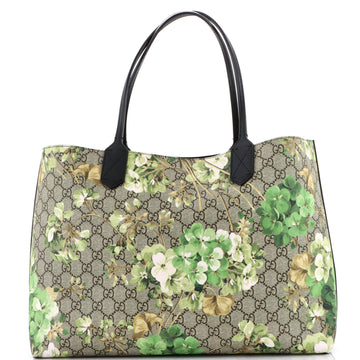 Gucci Reversible Tote Blooms Print GG Coated Canvas Medium