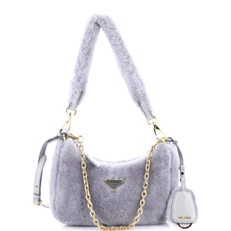 Prada Re-Edition Shoulder Bag Shearling Mini