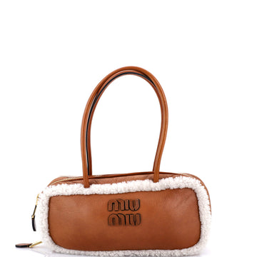 Miu Miu Arcadie Top Handle Bag Shearling with Leather Large