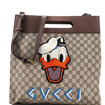 Gucci Donald Duck Soft Tote Embroidered GG Coated Canvas