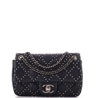 Chanel Paris-Dallas Metal Beauty Flap Bag Studded Quilted Distressed Calfskin Small