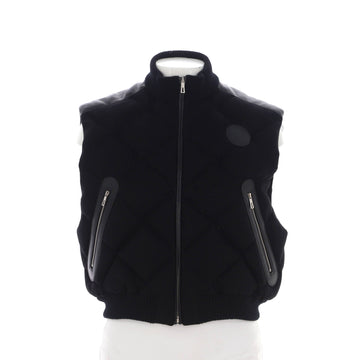 Hermes Women's Short Puffer Vest Quilted Cashmere with Leather