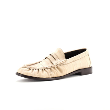 Saint Laurent Women's Le Monogram Penny Loafers Textured Leather