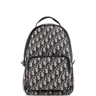 Christian Dior Zip Around Sling Backpack Oblique Canvas