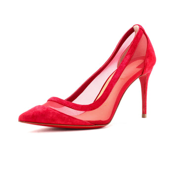 Christian Louboutin Women's Galativi Pumps Suede and Mesh 85