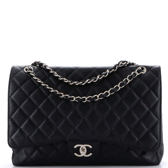 Chanel Classic Double Flap Bag Quilted Caviar Maxi