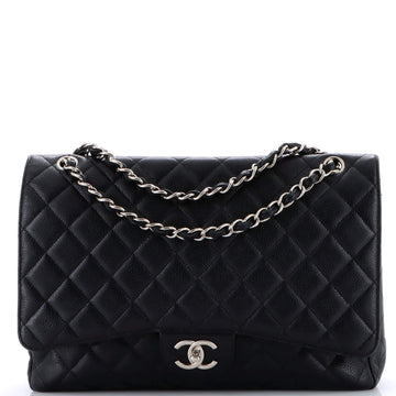 Chanel Classic Double Flap Bag Quilted Caviar Maxi