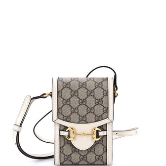 Gucci Horsebit 1955 Crossbody Bag GG Coated Canvas with Leather Mini