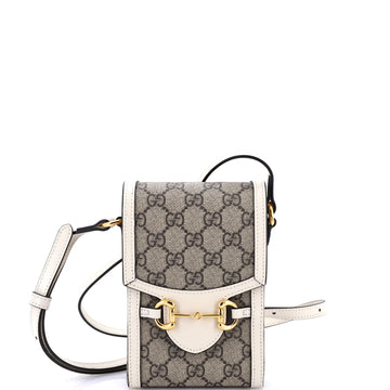 Gucci Horsebit 1955 Crossbody Bag GG Coated Canvas with Leather Mini