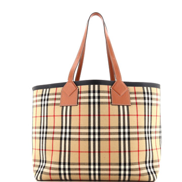 Burberry London Tote Vintage Check Canvas Medium
