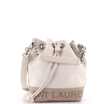 Saint Laurent Rive Gauche Bucket Bag Canvas Mini
