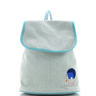 Hermes Les Cabanes Backpack Embroidered Toile