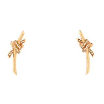 Tiffany & Co. Knot Stud Earrings 18K Rose Gold with Diamonds