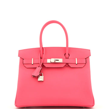 Hermes Birkin Handbag Pink Epsom with Palladium Hardware 30