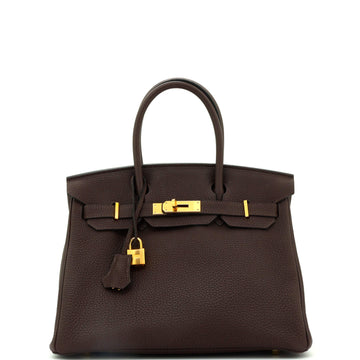 Hermes Birkin Handbag Brown Togo with Gold Hardware 30