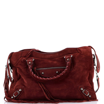 Balenciaga Baby Daim City Classic Studs Bag Suede Medium