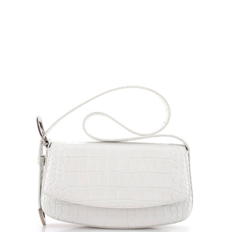 Balenciaga Ghost Sling Shoulder Bag Crocodile Embossed Leather Small