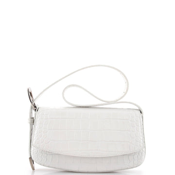 Balenciaga Ghost Sling Shoulder Bag Crocodile Embossed Leather Small