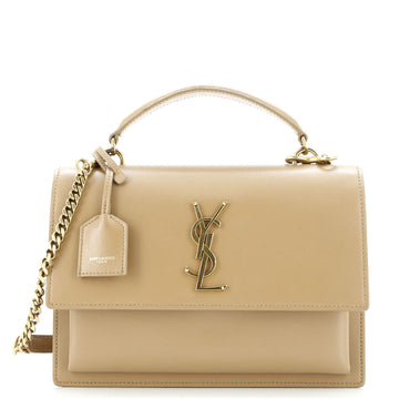Saint Laurent Sunset Top Handle Shoulder Bag Leather Medium
