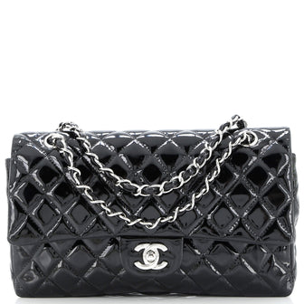Chanel Classic Double Flap Bag Quilted Patent Medium