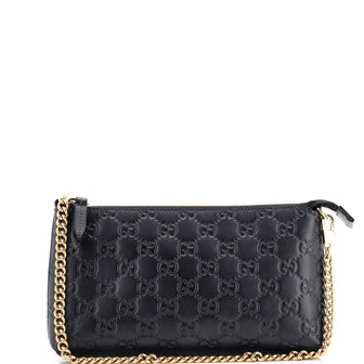 Gucci Chain Wristlet Wallet Guccissima Leather