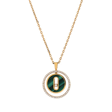Messika Lucky Move Pendant Necklace 18K Yellow Gold with Diamonds and Malachite SM