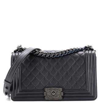 Chanel So Black Boy Flap Bag Quilted Calfskin Old Medium
