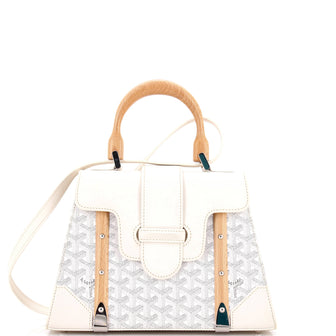 Goyard Saigon Top Handle Bag Coated Canvas with Leather PM