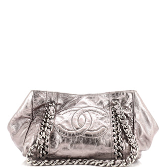 Chanel Modern Chain Tote Metallic Calfskin Large
