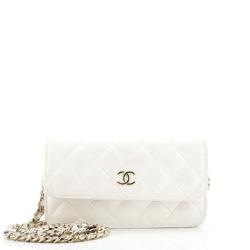 Chanel Tiny CC Link Flap Phone Holder with Chain Quilted Lambskin