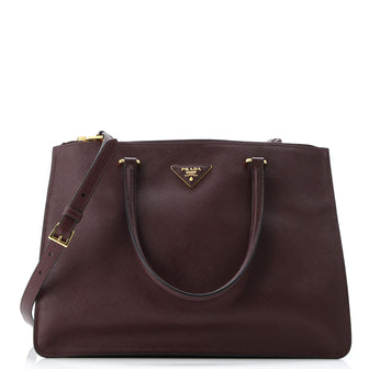 Prada Cuir Double Zip Tote Saffiano Leather Medium