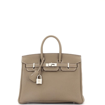 Hermes Birkin Handbag Grey Togo with Palladium Hardware 25