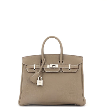 Hermes Birkin Handbag Grey Togo with Palladium Hardware 25