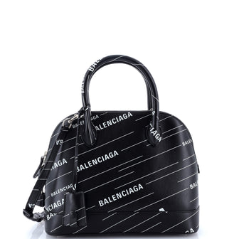 Balenciaga Logo Ville Bag Printed Leather Small