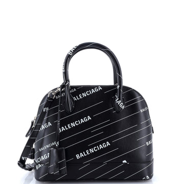 Balenciaga Logo Ville Bag Printed Leather Small