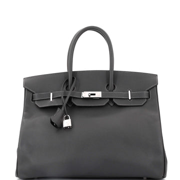 Hermes Birkin Handbag Grey Epsom with Palladium Hardware 35