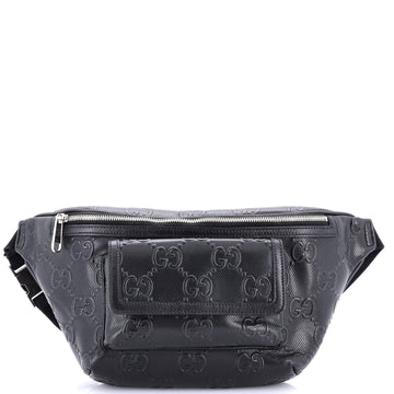 Gucci Front Pocket Belt Bag GG Embossed Perforated Leather